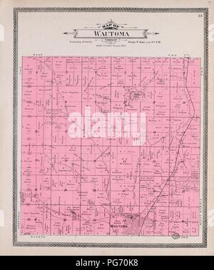 Atlas di Waushara County, Wisconsin - contenente le mappe di villaggi, città e cittadine della Contea, mappe di stato e Stati Uniti. Foto Stock