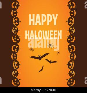 Happy halloween. Poster, biglietto, modello. Illustrazione Vettoriale Illustrazione Vettoriale