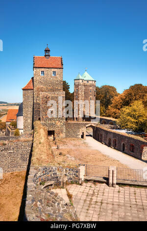 Stolpen fortezza (Burg Stolpen in tedesco), verso est da Dresda in Sassonia rurale, Germania Foto Stock