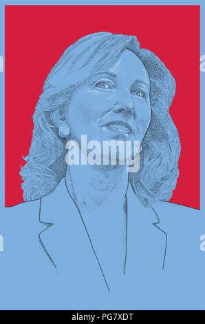 Ritratto di Virginia congressista Barbara Comstock Illustrazione Vettoriale