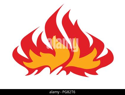 Icona di fuoco, illustrazione. EPS 8 grafica vettoriale, isolato su sfondo bianco. Illustrazione Vettoriale