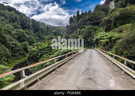 Nuova Zelanda, Isola del nord, Taranaki, mondo dimenticato autostrada Foto Stock