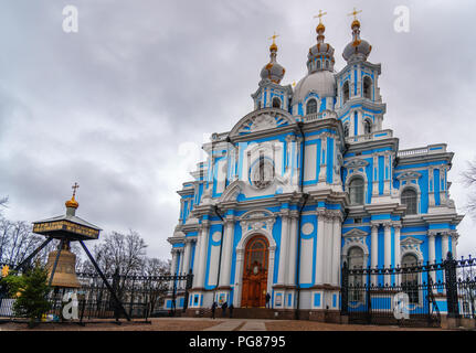 Cattedrale di Smolny a San Pietroburgo. La Russia Foto Stock