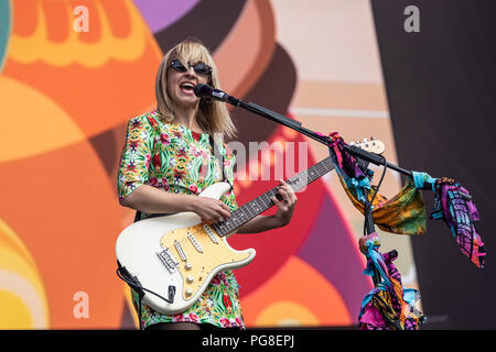 La gioia formidabile esibirsi dal vivo sul palco del festival di Leeds, Regno Unito, 24 Agosto, 2018. Foto Stock