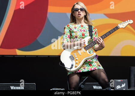 La gioia formidabile esibirsi dal vivo sul palco del festival di Leeds, Regno Unito, 24 Agosto, 2018. Foto Stock