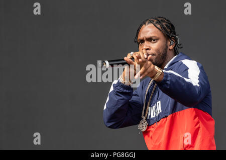 Krept & Konan esibirsi dal vivo sul palco del festival di Leeds, Regno Unito, 24 Agosto, 2018. Foto Stock