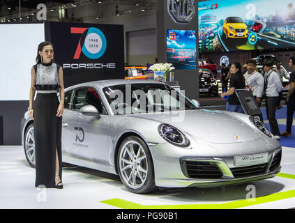 Bangkok, Tailandia - 22 agosto 2018: Porshche 911 Carrera presentato in grande vendita motore 2018 Foto Stock