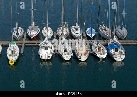 Marina al lago vicino Bigge Sondern, Nord Reno-Westfalia, Germania Foto Stock