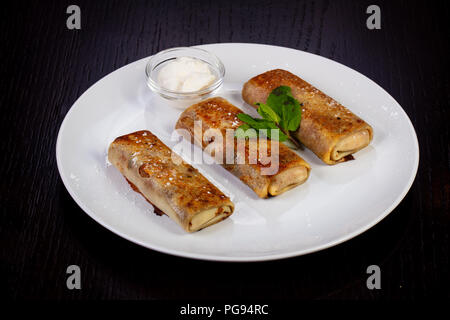 Pancake deliziosi panini con formaggio Foto Stock