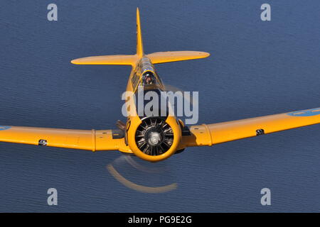 SK-16A HARVARD (T-6) SE-FUB svedese della AIR FORCE volo storico. Foto Stock