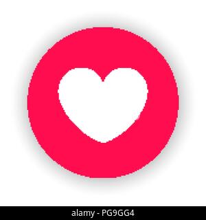 Red Icona cuore isolato su sfondo bianco Illustrazione Vettoriale