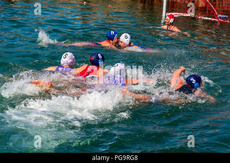 Lyme Splash acqua di mare Campionati del Polo Foto Stock