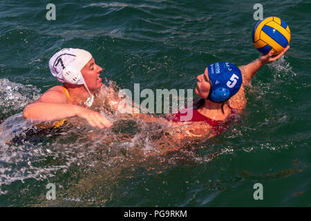 Lyme Splash acqua di mare Campionati del Polo Foto Stock