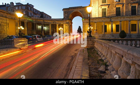 Liston Square nell'isola di Corfu Grecia Foto Stock