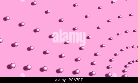 3D la sfera astratta. sfondo rosa linee, cerchi Illustrazione Vettoriale