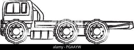 Flat bed truck icona su sfondo bianco, illustrazione vettoriale Illustrazione Vettoriale