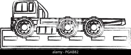 Flat bed truck icona su sfondo bianco, illustrazione vettoriale Illustrazione Vettoriale