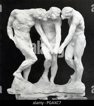 Auguste Rodin, le tre tonalità (Les Trois Ombres), per la parte superiore delle porte dell'Inferno, prima del 1886, gesso. Foto Stock