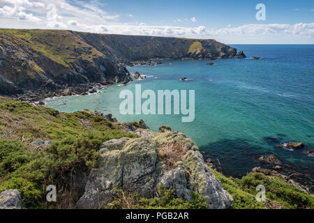 La penisola di Lizard costa vista percorso, Cornwall, Regno Unito Foto Stock