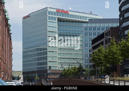 Der Spiegel edificio, città portuale di Amburgo, Germania Foto Stock