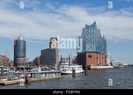 Elbe Philharmonic Hall, (Hafencity Harbor City), Amburgo, Germania Foto Stock