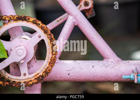 Vintage ruggine catena per bicicletta Foto Stock