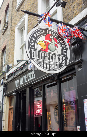 Soho diner, Billy e i pulcini, St Anne's Court, Soho, London, W1, Regno Unito Foto Stock