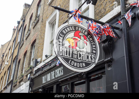 Soho diner, Billy e i pulcini, St Anne's Court, Soho, London, W1, Regno Unito Foto Stock