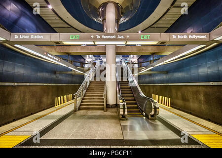 Los Angeles, Stati Uniti d'America - 21 Luglio 2017: La stazione della metropolitana. Foto Stock