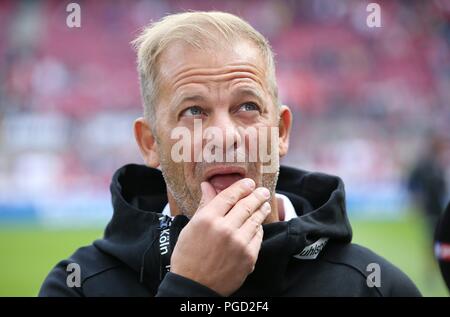 Colonia, Deutschland. 25 Ago, 2018. firo: 25.08.2018, calcio, 2.Bundesliga, stagione 2018/2019, 1.FC Colonia - Erzgebirge Aue coach Markus START, Koln, gesto | Utilizzo di credito in tutto il mondo: dpa/Alamy Live News Foto Stock