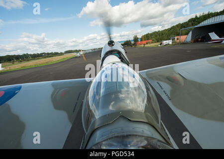 Cumbernauld, Scotland, Regno Unito. 25 ago 2018. Speciale voli Spitfire a Cumbernauld Airport, Cumbernauld, Scotland, Regno Unito - 25 agosto 2018 Credit: Colin Fisher/Alamy Live News Foto Stock