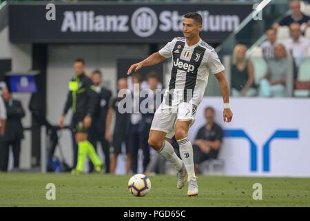 Torino, Italien. 25 Ago, 2018. firo: 25.08.2018, calcio, Internazionale, SERIE A, stagione 2018/2019, serie A, stagione 2018/2019, 2. giornata Juventus - Lazio Cristiano Ronaldo, singola azione | Utilizzo di credito in tutto il mondo: dpa/Alamy Live News Foto Stock