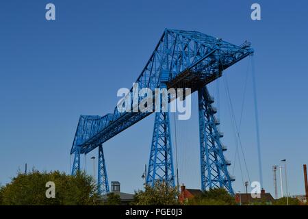 La splendida immagine della storica Transporter Bridge, Middlesbrough, Regno Unito Foto Stock