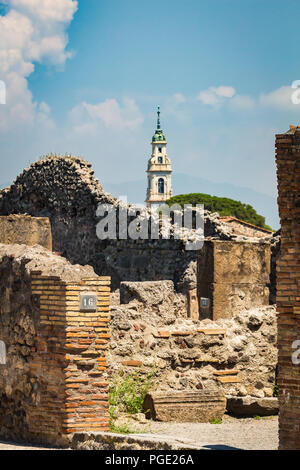 Pompei, vicino napoli, Italia - 1 giugno 2018 - le rovine della città romana di Pompei distrutta dal vulcano Vesuvio eruzione del 79 D.C. Foto Stock