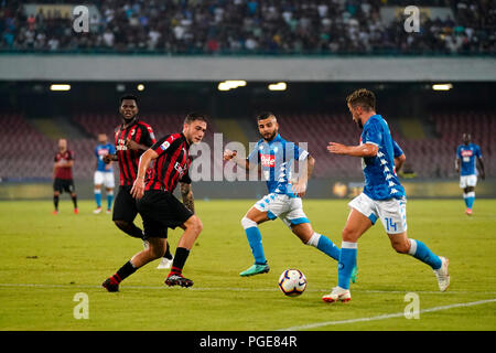 Napoli, Italia. 25 Ago, 2017. Napoli - Italia 25/08/2018 Lorenzo Insigne visto durante la Serie A match tra S.S.C. NAPOLI E AC MILAN allo Stadio San Paolo di Napoli. Punteggio finale S.S.C. NAPOLI - AC. Milano 3-2 Credito: Emanuele Sessa/Pacific Press/Alamy Live News Foto Stock