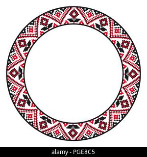 Tradizionale appuntamento del ricamo. Illustrazione Vettoriale di etnia round ricamato geometrica del modello per il tuo design Illustrazione Vettoriale