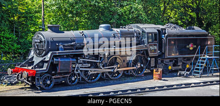 Howarth, Yorkshire, Inghilterra, Giugno 15 2018 British Rail loco 75078 una classe standard 4MT 4-6-0 costruita per l'uso su Southern Rail Foto Stock