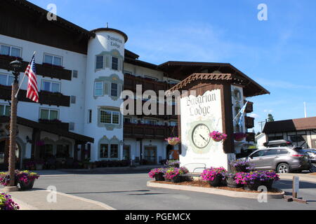 Bavarian Lodge in città a tema di Leavenworth, nello Stato di Washington Foto Stock