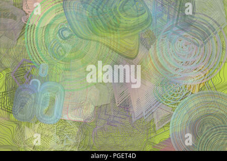 Blended forme disordinato, geometrica astratta configurazione di sfondo. Foto Stock