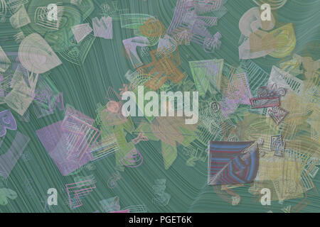 Geometrica astratta sfondo miscelati con forme disordinato design. Foto Stock