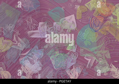 Blended forme disordinato, geometrica astratta configurazione di sfondo. Foto Stock