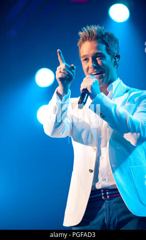 Cantante fiamminga Christoff in concerto al Schlagerfestival in Hasselt (Belgio, 31/03/2013) Foto Stock