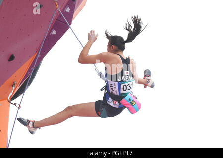 Palembang, Indonesia. 26 Ago, 2018. /Futaba Ito (JPN) Sport Arrampicata : donne finale combinata Lead presso Jakabaring Sport Center Sport Arrampicata durante il 2018 Jakarta Palembang giochi asiatici a Palembang, Indonesia . Credito: Giovanni Osada AFLO/sport/Alamy Live News Foto Stock