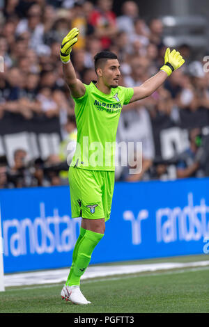 Torino, Italia. 25 Ago, 2018. Thomas Strakosha (Lazio) durante l'italiano 'Serie A' match tra Juventus 2-0 Lazio a Allianz Stadium il 24 agosto 2018 a Torino, Italia. (Foto di Maurizio Borsari/AFLO) Credito: Aflo Co. Ltd./Alamy Live News Foto Stock