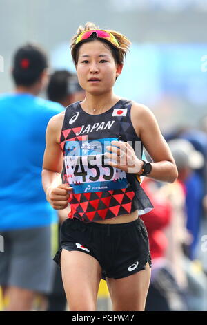 Jakarta, Indonesia. 26 Ago, 2018. Hanae Tanaka (JPN) Atletica - Maratona : femminile alla maratona a Jakarta City durante il 2018 Jakarta Palembang giochi asiatici in Jakarta, Indonesia . Credito: Naoki Nishimura AFLO/sport/Alamy Live News Foto Stock