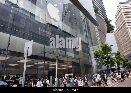 Isola di Hong Kong, Hong Kong. 24 Ago, 2018. Multinazionale Americana azienda di tecnologia Apple store di Causeway Bay, Hong Kong. Credito: Miguel Candela/SOPA Immagini/ZUMA filo/Alamy Live News Foto Stock