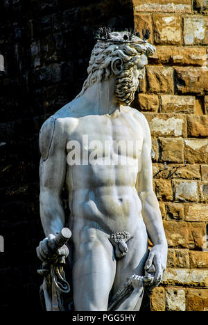 Firenze-settembre 28:la Fontana di Nettuno (close-up) in piazza della Signoria,Firenze,on September 28.2009. Foto Stock