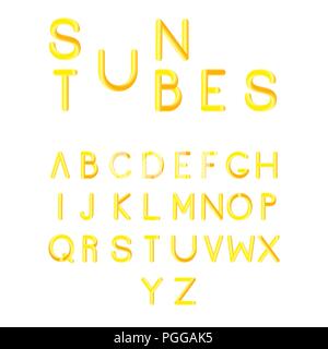 Stilizzata font colorati. Alfabeto con colori vibranti Illustrazione Vettoriale