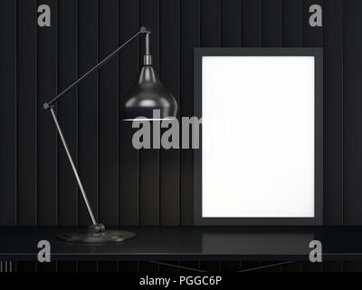 Poster con cornice Mockup in interni. Il rendering 3D Foto Stock