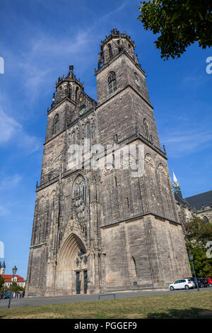 Magdeburger Dom (Cattedrale di Magdeburgo) in Sassonia-Anhalt / Germania Foto Stock